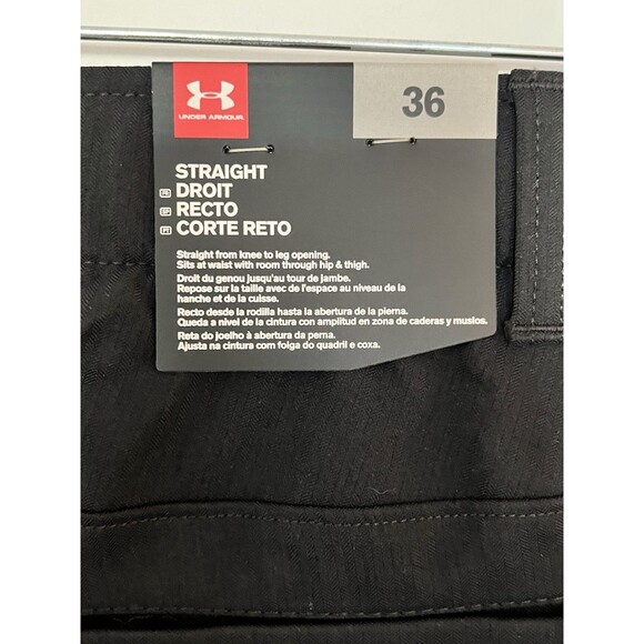NWT Men’s Under Armour Straight Leg Black Pants Unhemmed Size 36 - Picture 4 of 7